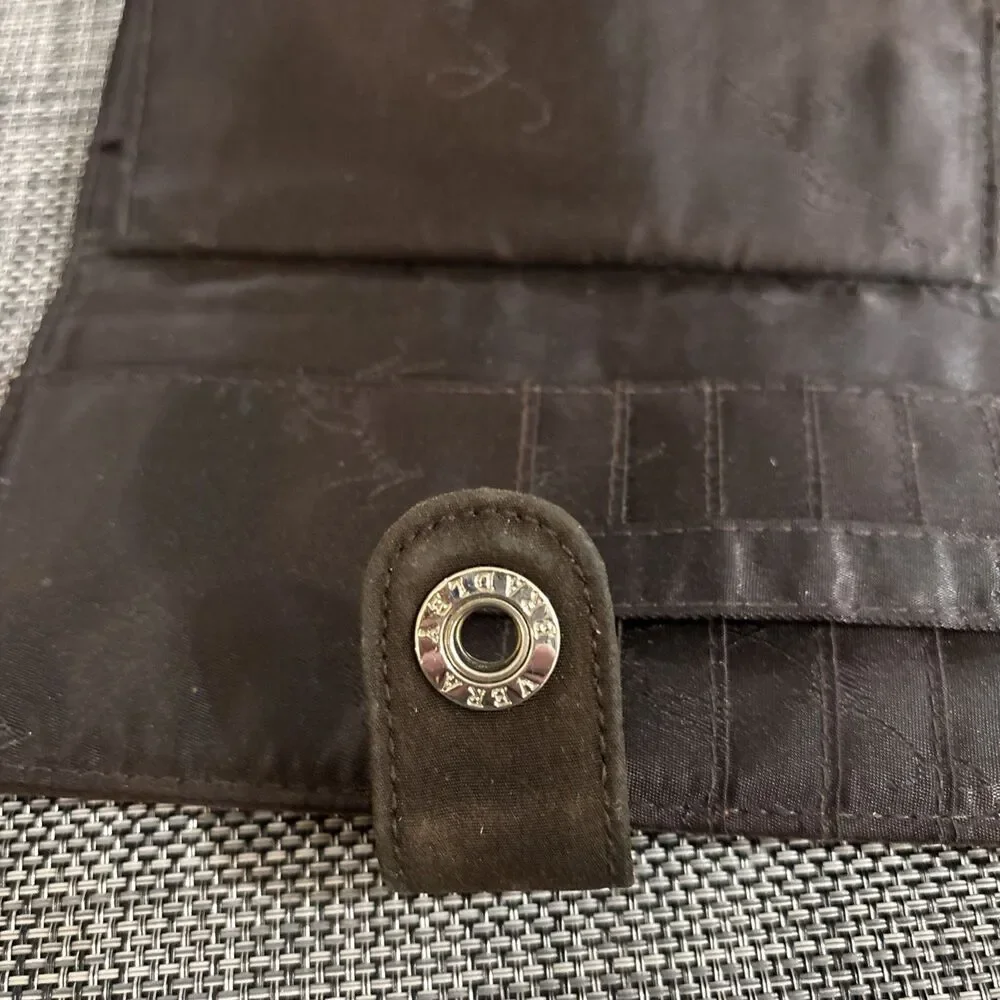 Vera Bradley Quilted Wallet Espresso Brown Microfiber Organizer Zip Bifold